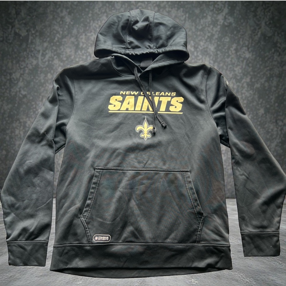New Orleans Saints NFL Hoodie Black Gold Size L New‎ Era Team Apparel